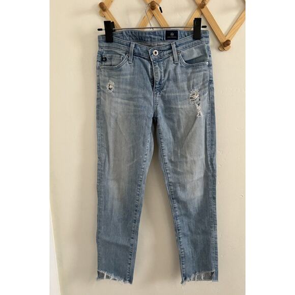 Ag Adriano Goldschmied Denim - AG Adriano Goldschmied Jeans Women's 25 Low Rise Distressed Light Wash Denim